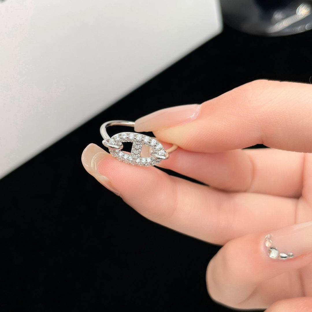 [Clover-Jewelry]RONDE SMALL SILVER DIAMOND RING