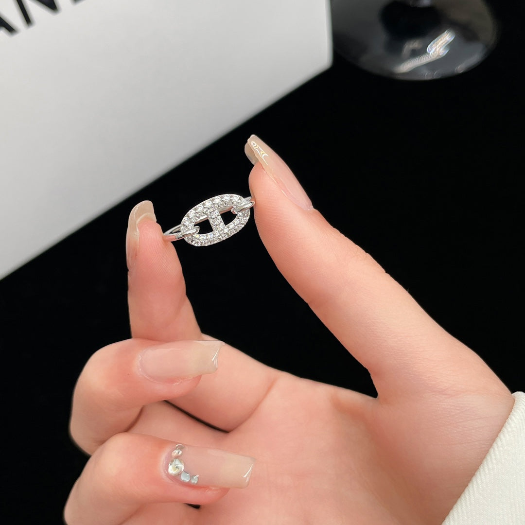 [Clover-Jewelry]RONDE SMALL SILVER DIAMOND RING