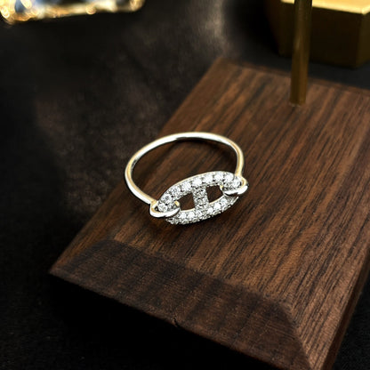 [Clover-Jewelry]RONDE SMALL SILVER DIAMOND RING