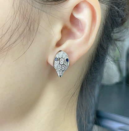 [Clover-Jewelry]SERPENT DIAMOND STUD EARRINGS