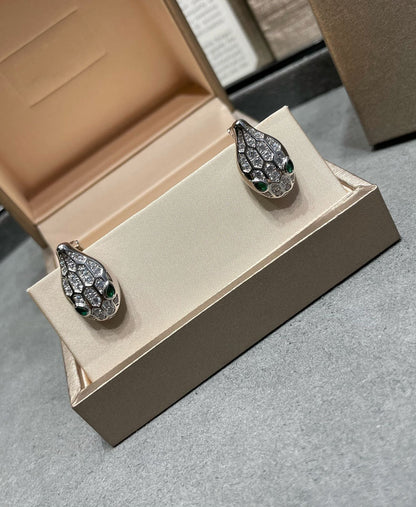 [Clover-Jewelry]SERPENT DIAMOND STUD EARRINGS