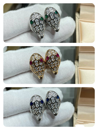 [Clover-Jewelry]SERPENT DIAMOND STUD EARRINGS