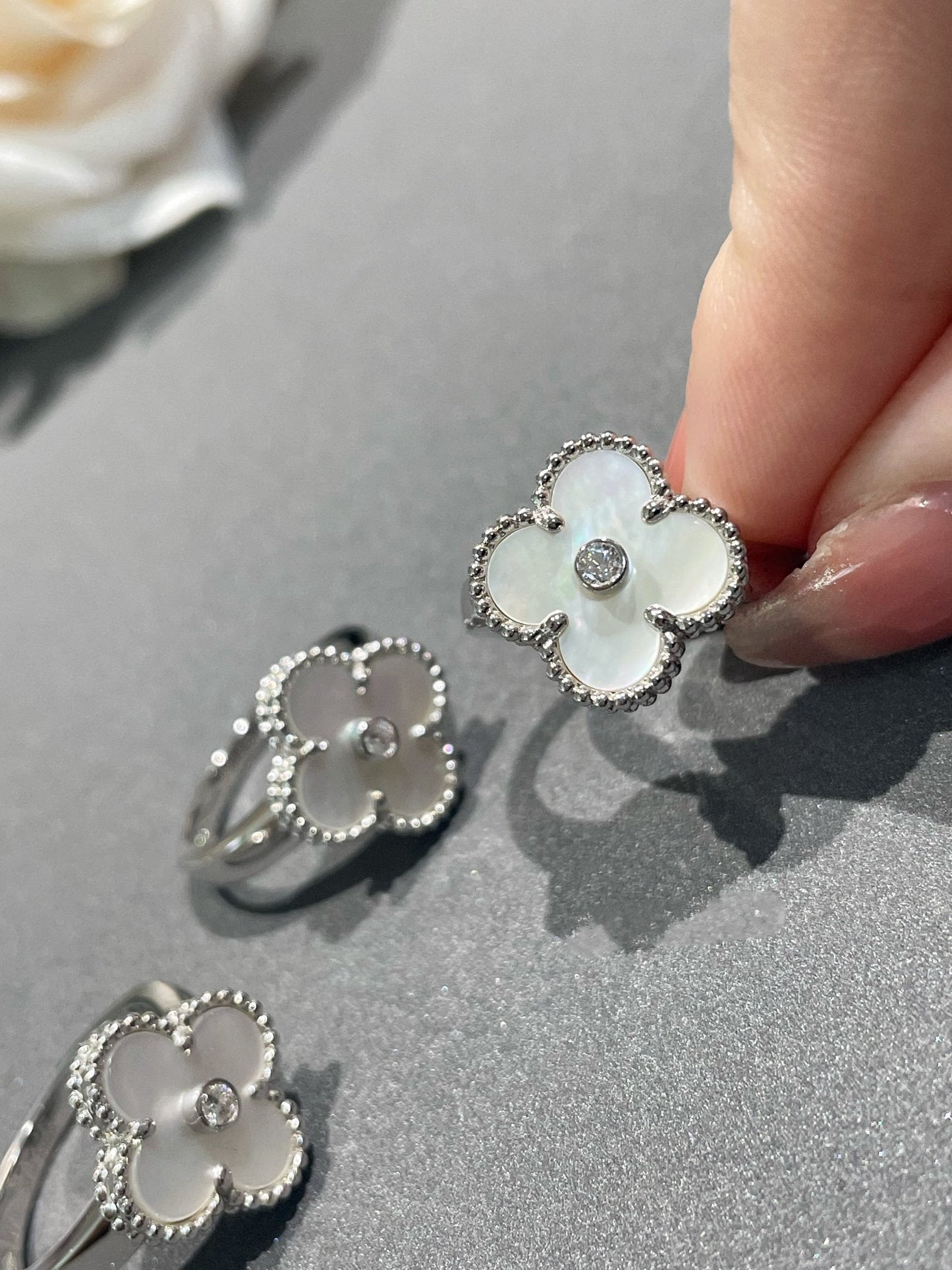 [Clover-Jewelry]CLOVER SILVER MOP DIAMOND RING