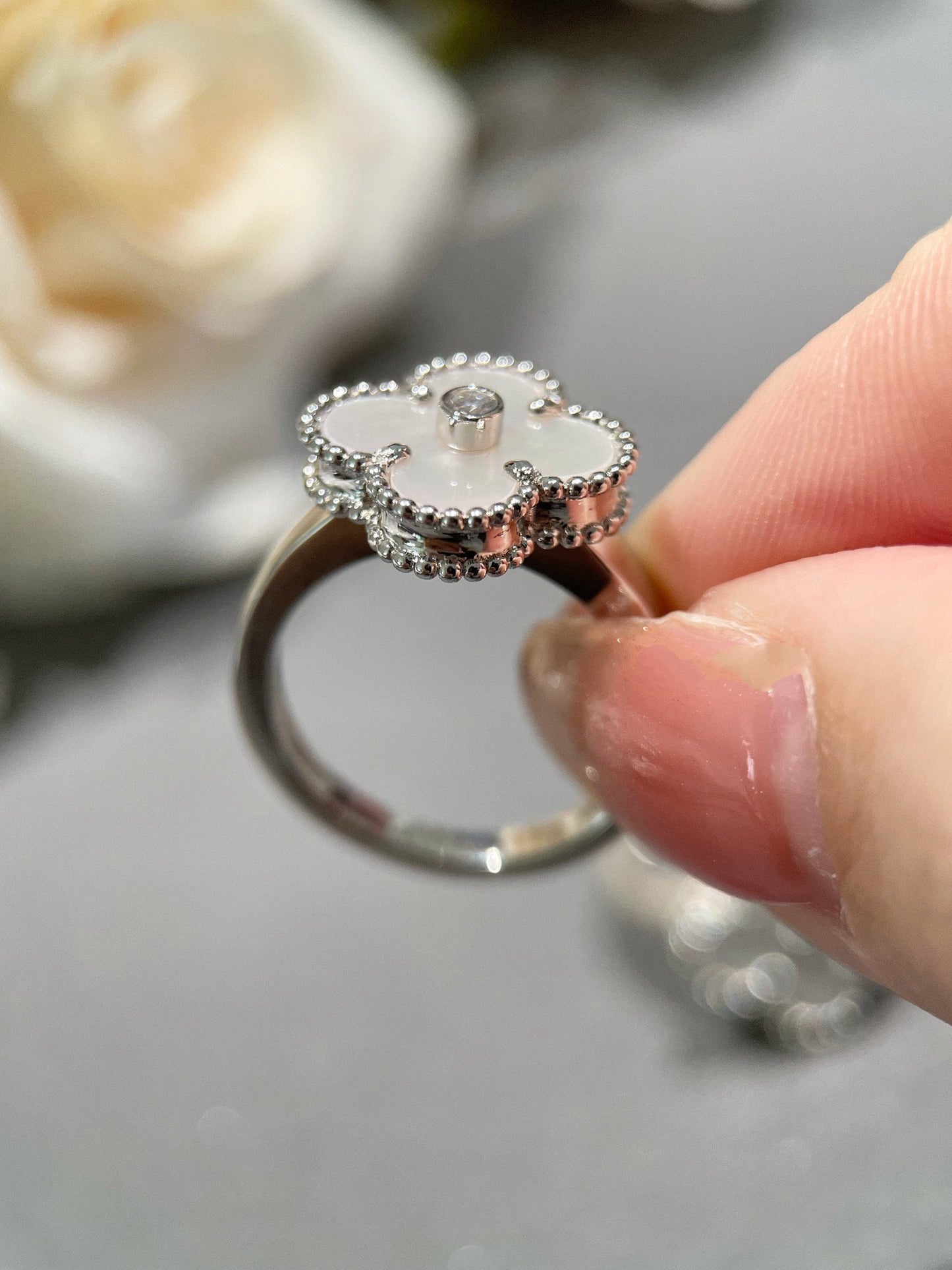 [Clover-Jewelry]CLOVER SILVER MOP DIAMOND RING