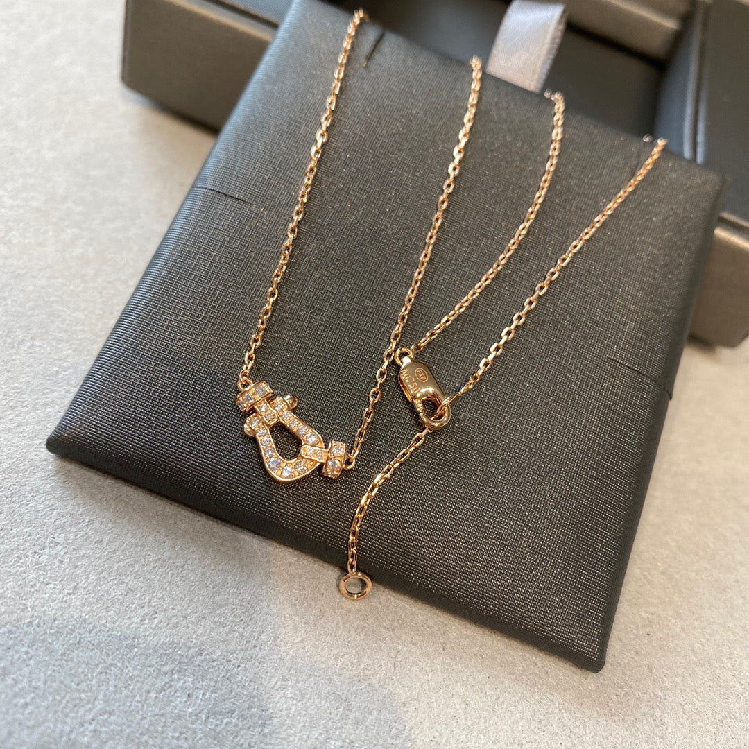 [Clover-Jewelry]FORCE 10 DIAMOND PINK GOLD NECKLACE MINI MODEL