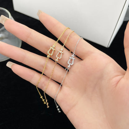 [Clover-Jewelry]FORCE 10 FULL DIAMOND BUCKLE CHAIN LINK MINI MODEL