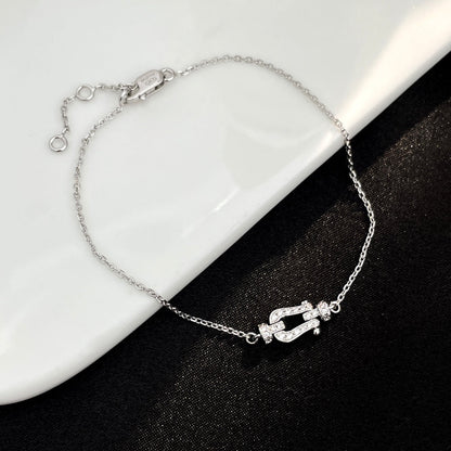 [Clover-Jewelry]FORCE 10 FULL DIAMOND BUCKLE CHAIN LINK MINI MODEL