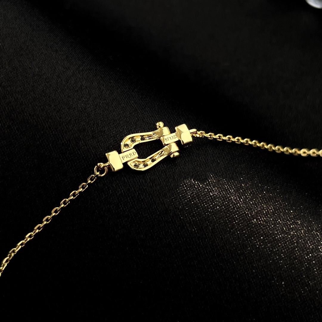 [Clover-Jewelry]FORCE 10 FULL DIAMOND BUCKLE CHAIN LINK MINI MODEL