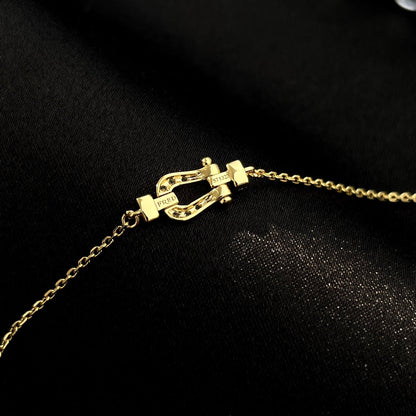 [Clover-Jewelry]FORCE 10 FULL DIAMOND BUCKLE CHAIN LINK MINI MODEL