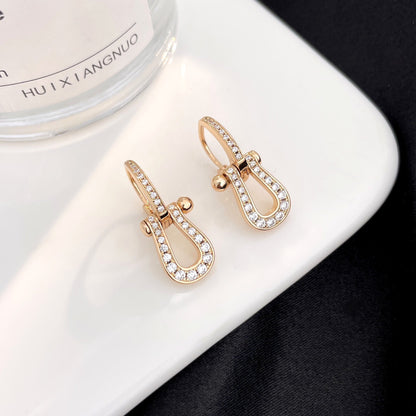 [Clover-Jewelry]FORCE 10 FULL DIAMOND DROP EARRINGS MEDIUM MODEL