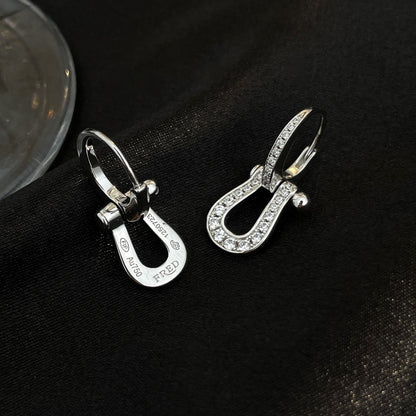 [Clover-Jewelry]FORCE 10 FULL DIAMOND DROP EARRINGS MEDIUM MODEL