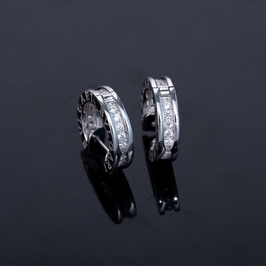 [Clover-Jewelry]ZERO 1 MINI SILVER DIAMOND EARRINGS