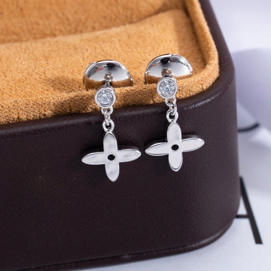 [Clover-Jewelry]VIDYLLE SILVER DIAMOND MINI DROP EARRINGS