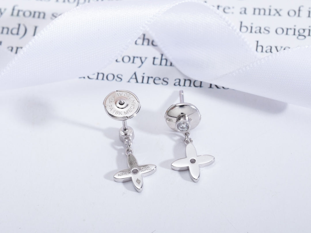 [Clover-Jewelry]VIDYLLE SILVER DIAMOND MINI DROP EARRINGS