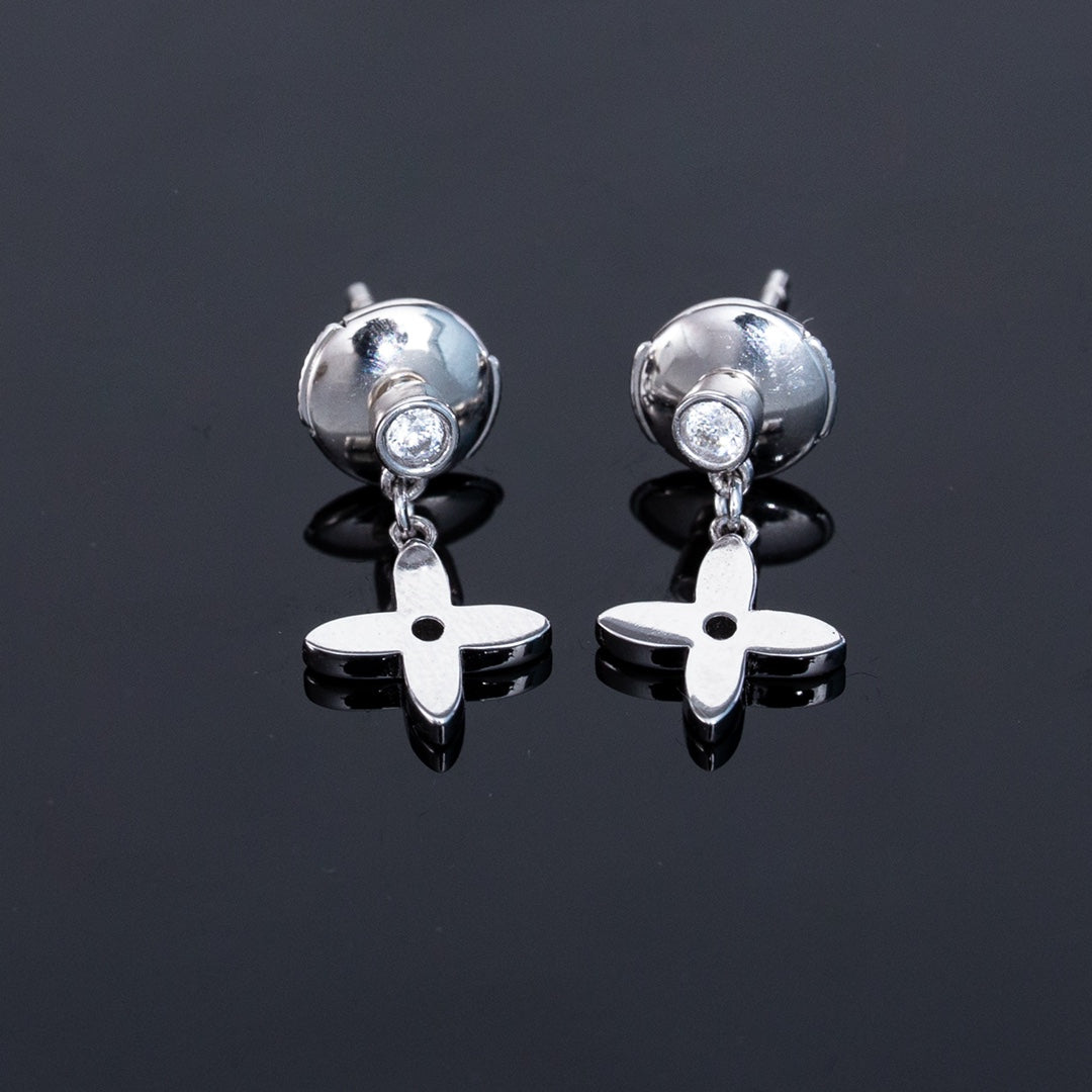 [Clover-Jewelry]VIDYLLE SILVER DIAMOND MINI DROP EARRINGS