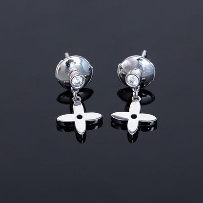 [Clover-Jewelry]VIDYLLE SILVER DIAMOND MINI DROP EARRINGS