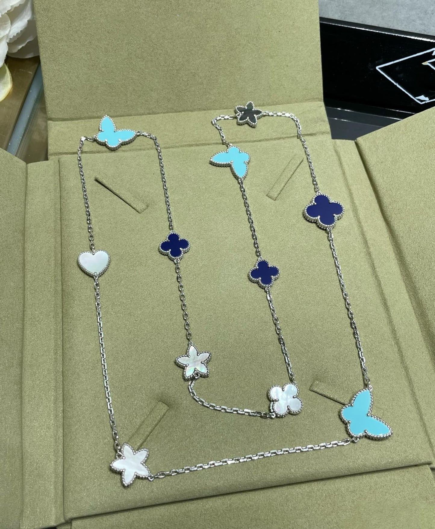 [Clover-Jewelry]LUCKY CLOVER SILVER 11 MOTIF NECKLACE