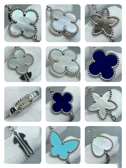 [Clover-Jewelry]LUCKY CLOVER SILVER 11 MOTIF NECKLACE