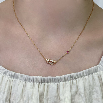 [Clover-Jewelry]FORCE 10 DIAMOND PINK GOLD NECKLACE