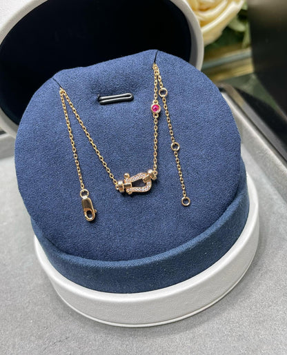 [Clover-Jewelry]FORCE 10 DIAMOND PINK GOLD NECKLACE