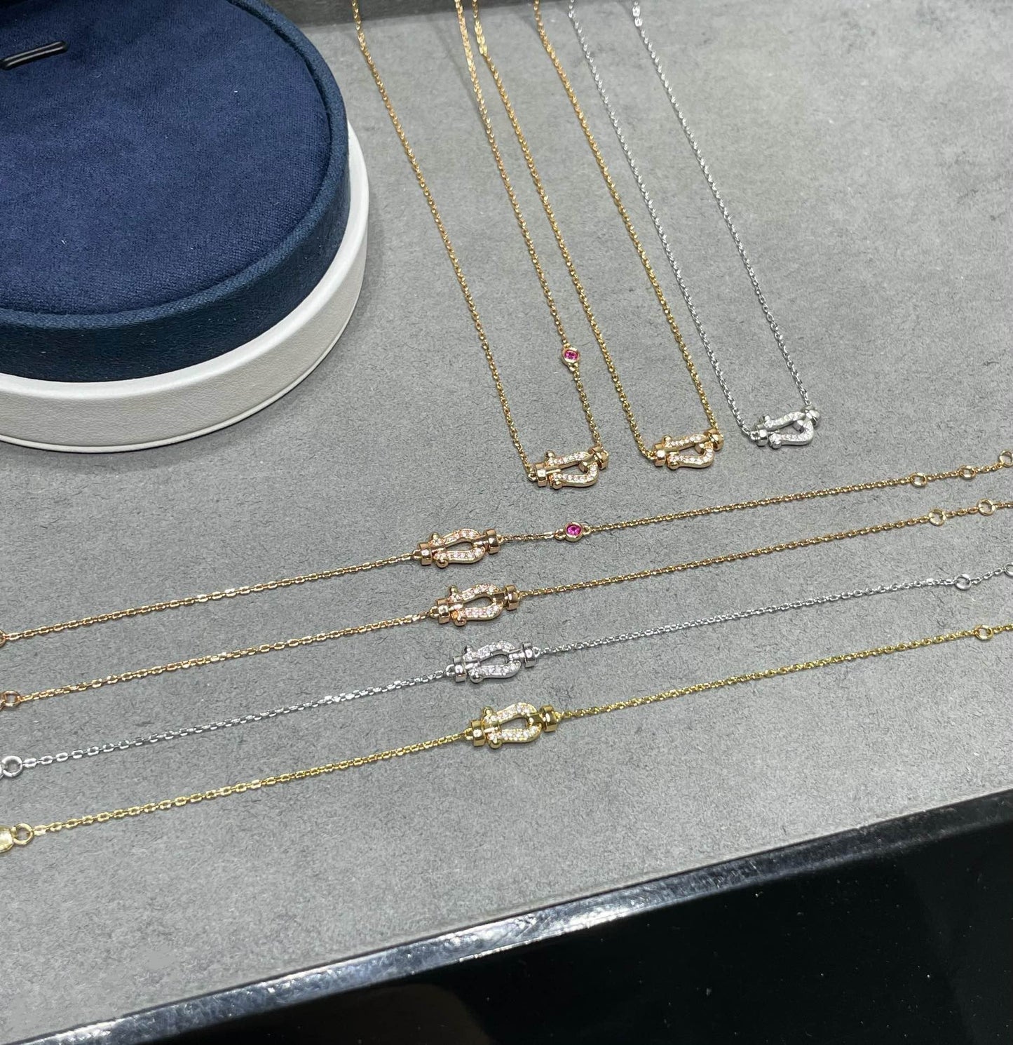 [Clover-Jewelry]FORCE 10 DIAMOND PINK GOLD NECKLACE