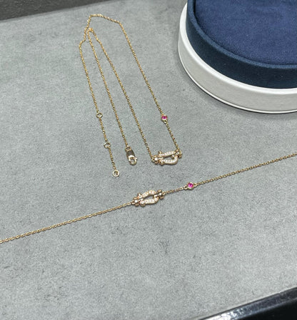 [Clover-Jewelry]FORCE 10 DIAMOND PINK GOLD NECKLACE