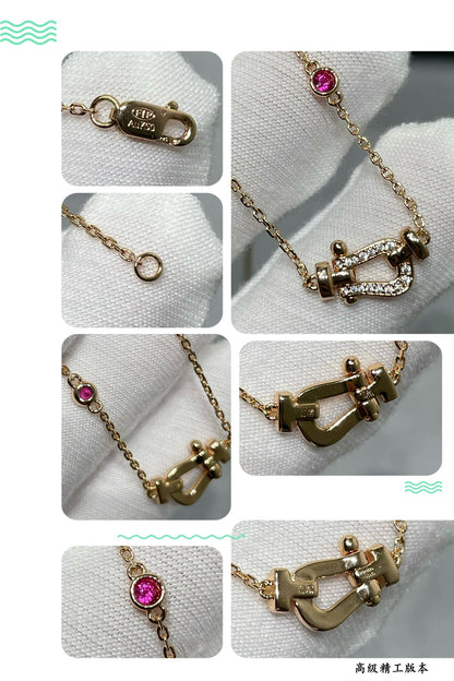 [Clover-Jewelry]FORCE 10 DIAMOND PINK GOLD NECKLACE