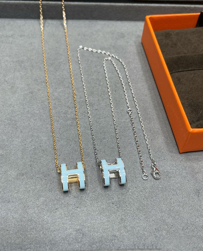 [Clover-Jewelry]POP H SKY BLUE NECKLACE