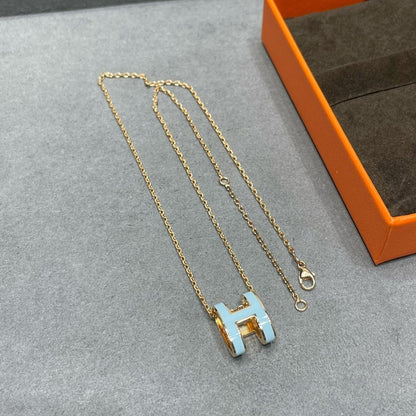 [Clover-Jewelry]POP H SKY BLUE NECKLACE