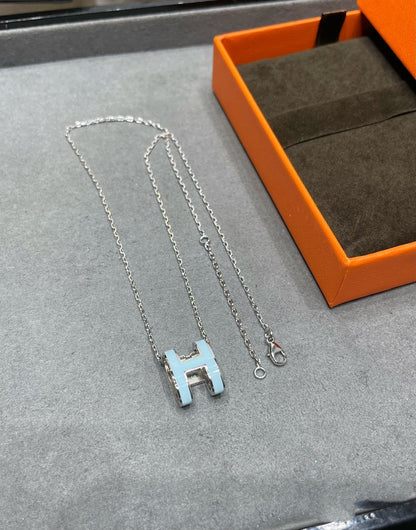 [Clover-Jewelry]POP H SKY BLUE NECKLACE