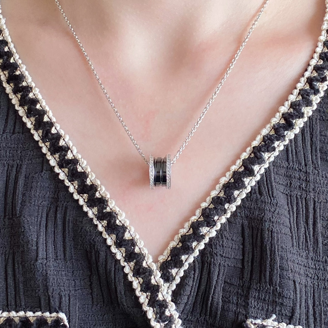 [Clover-Jewelry]ZERO 1 DIAMOND CERAMIC NECKLACE