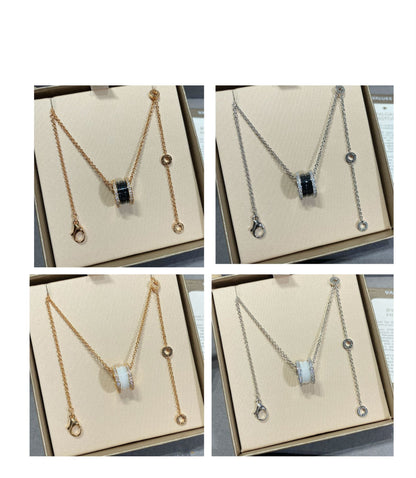 [Clover-Jewelry]ZERO 1 DIAMOND CERAMIC NECKLACE