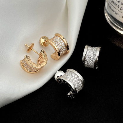 [Clover-Jewelry]ZERO 1 DIAMOND PAVED EARRINGS