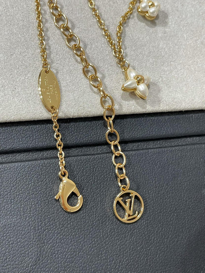 [Clover-Jewelry]FLOWERGRAM GOLD MOP DOUBLE ROW NECKLACE