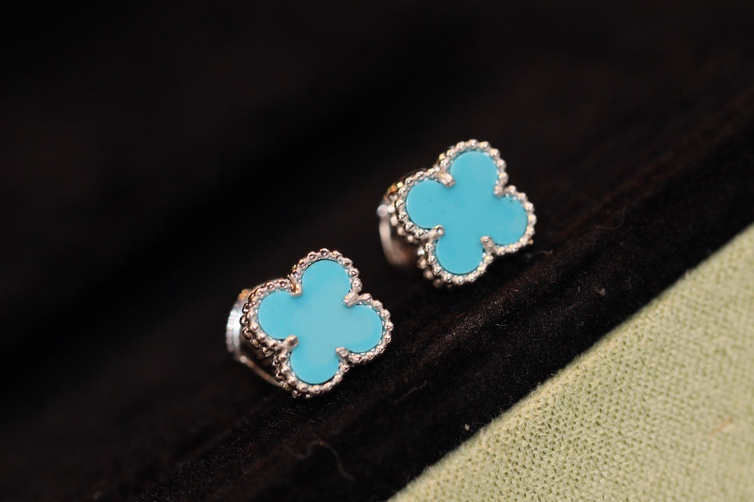 [Clover-Jewelry]CLOVER MINI TURQUOISE SILVER STUD EARRINGS