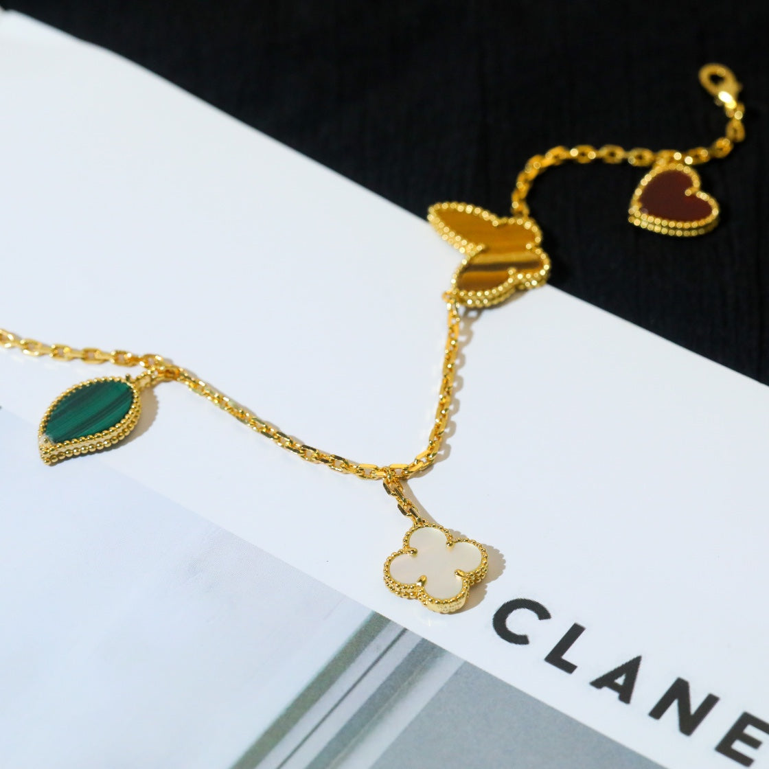 [Clover-Jewelry]LUCKY SPRING 5 MOTIF GOLD BRACELET