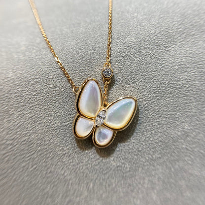 [Clover-Jewelry]BUTTERFLY MOP DIAMOND NECKLACE