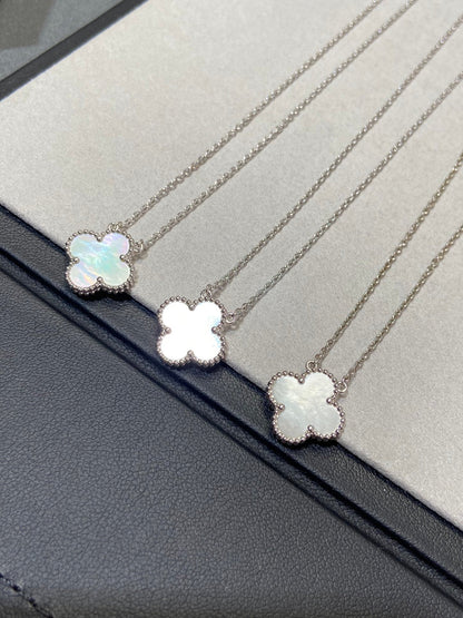 [Clover-Jewelry]CLOVER MEDIUM SILVER WHITE MOP NECKLACE