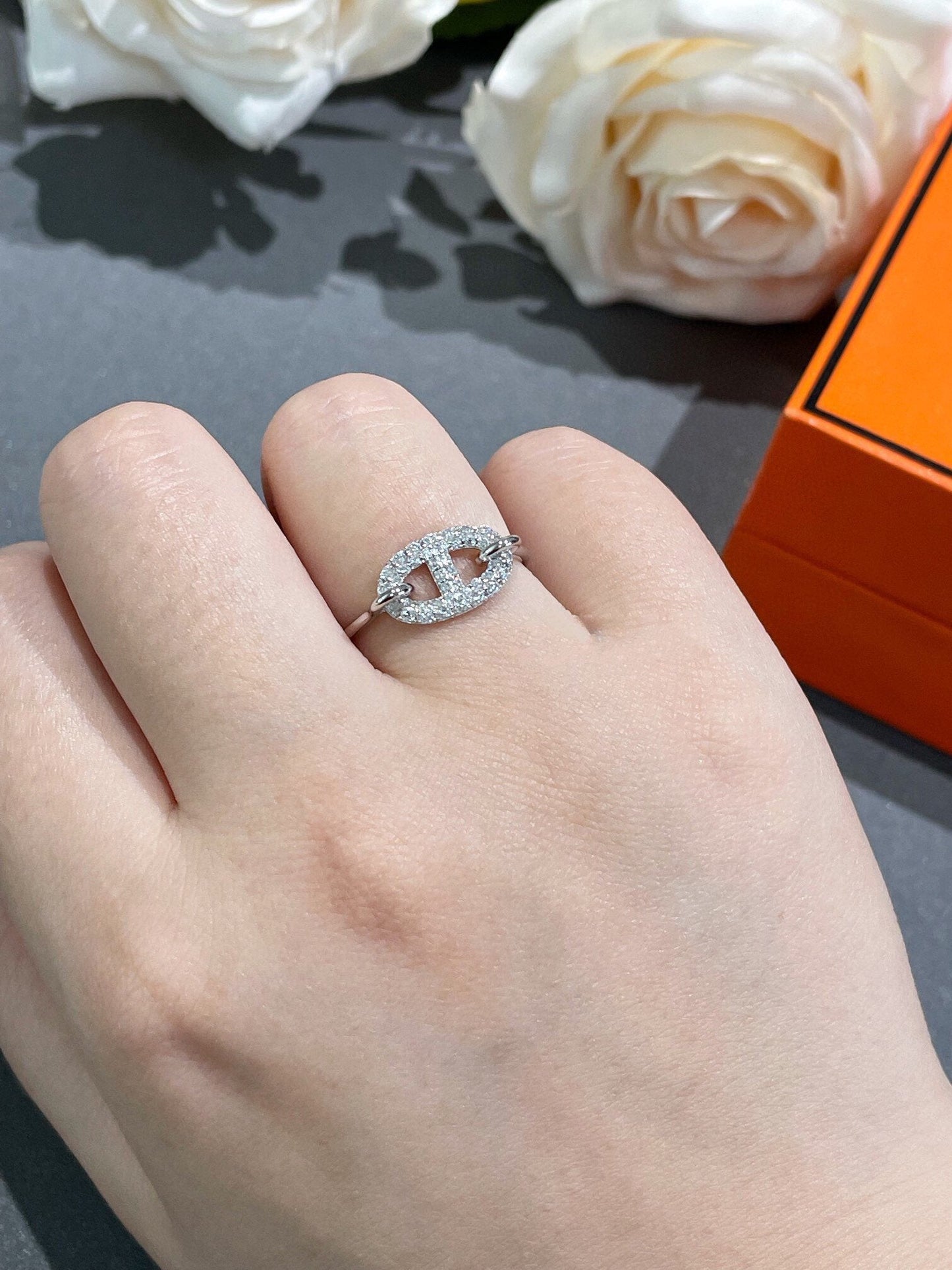 [Clover-Jewelry]RONDE SMALL DIAMOND RING