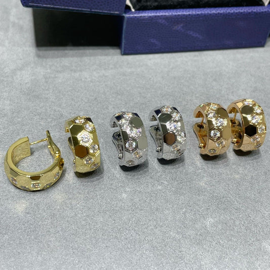 [Clover-Jewelry]BEE LOVE DIAMOND HOOP EARRINGS