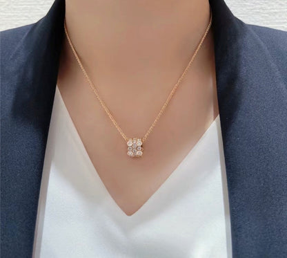 [Clover-Jewelry]BEE LOVE DIAMOND PAVED 3 ROW NECKLACE