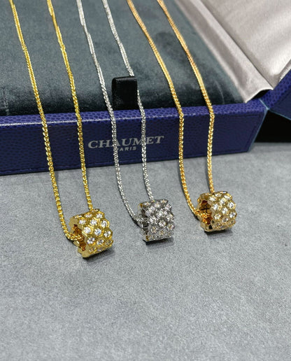 [Clover-Jewelry]BEE LOVE DIAMOND PAVED 3 ROW NECKLACE