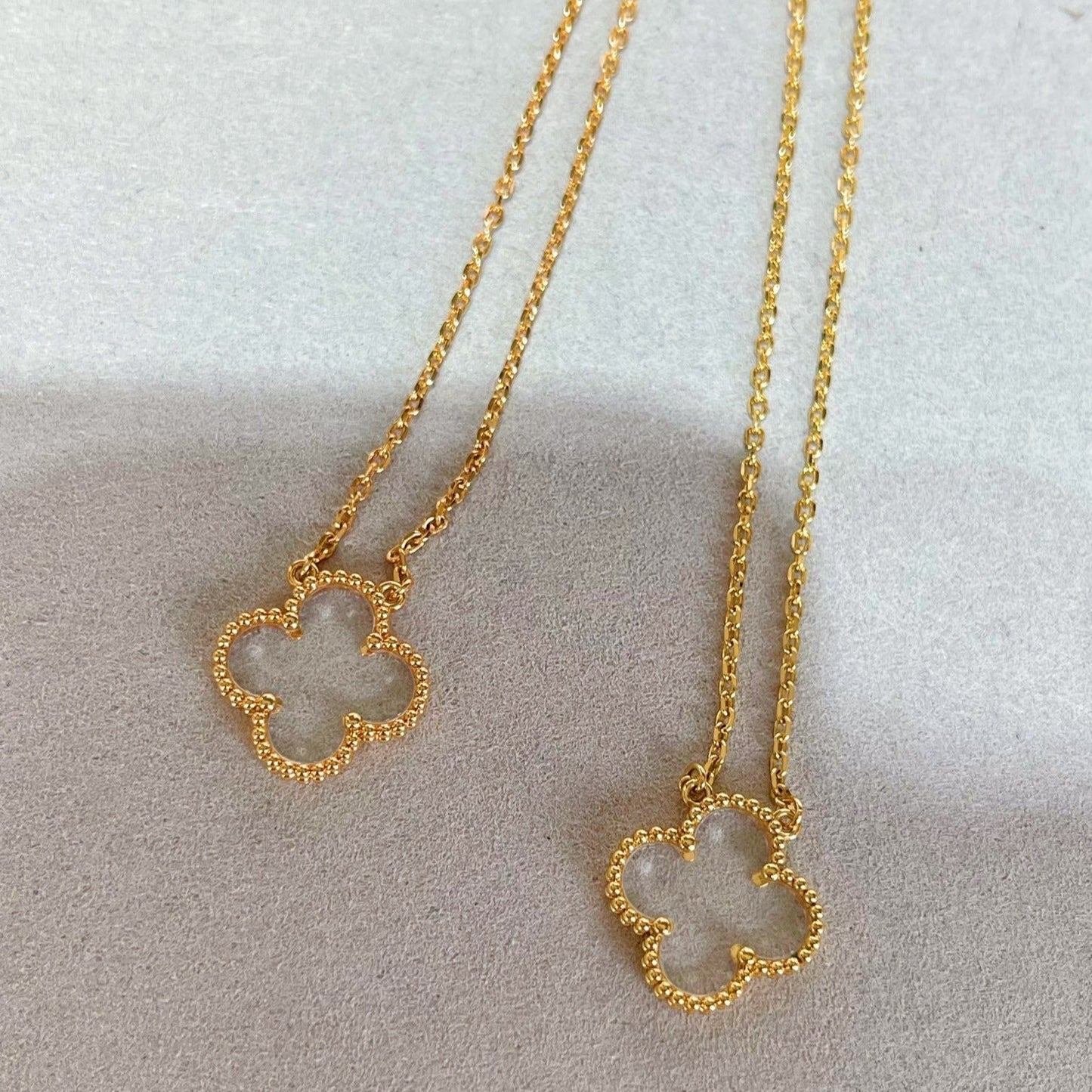 [Clover-Jewelry]CLOVER ROCK CRYSTAL ROSE GOLD NECKLACE