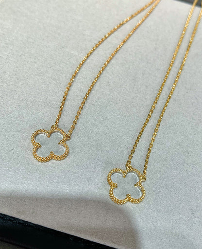 [Clover-Jewelry]CLOVER ROCK CRYSTAL ROSE GOLD NECKLACE