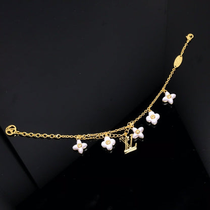 [Clover-Jewelry]LOGO 6 MOTIF STAR AND SUN GOLD BRACELET