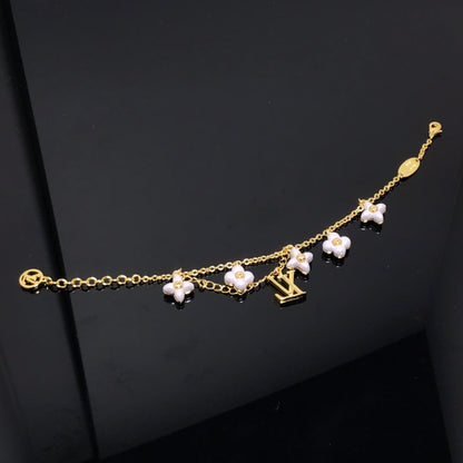 [Clover-Jewelry]LOGO 6 MOTIF STAR AND SUN GOLD BRACELET