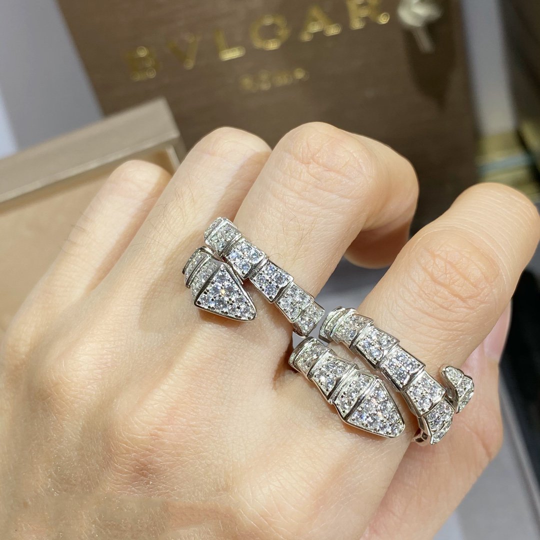 [Clover-Jewelry]SERPENTI RING SILVER DIAMOND PAVED