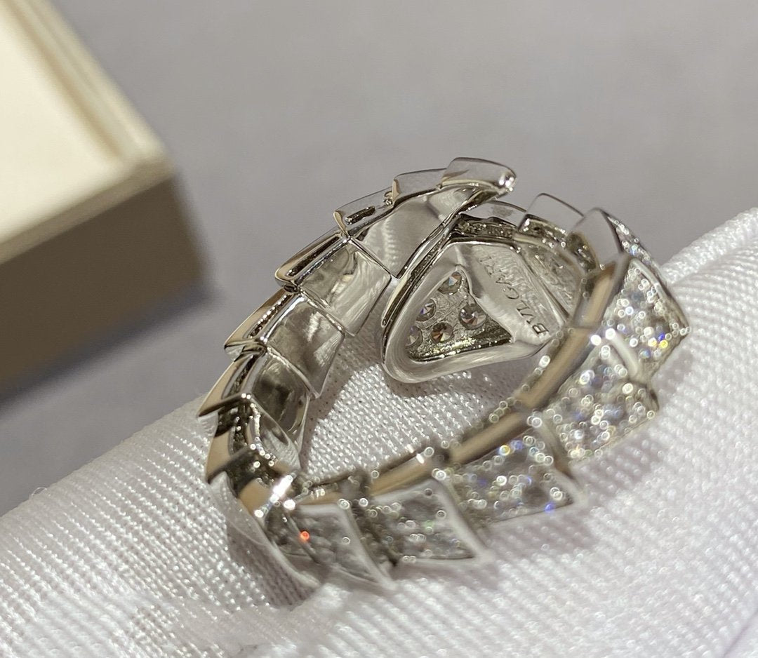 [Clover-Jewelry]SERPENTI LARGE RING SILVER DIAMOND PAVED