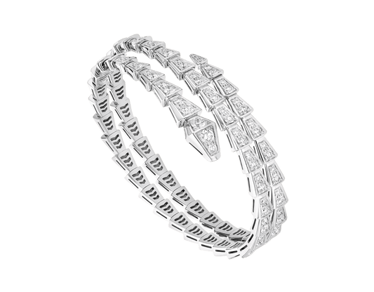 [Clover-Jewelry]SERPENTI BRACELET SILVER DIAMOND DOUBLE ROW