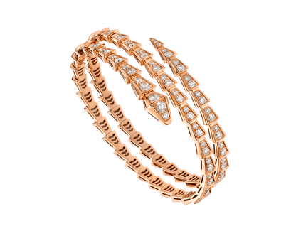 [Clover-Jewelry]SERPENTI BRACELET PINK GOLD DIAMOND DOUBLE ROW